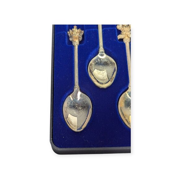 Vintage Exquisite Silver Plated Set of 6 Prince & Princess of Wales 1981 Spoons - Picture 4 of 13